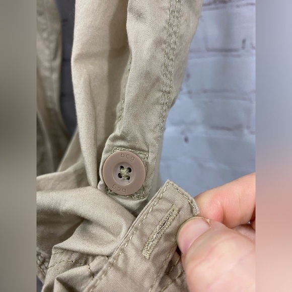 BCG Pants Womens Size Medium Tan & Gray Drawstring Elastic Waist Capris - Picture 3 of 6